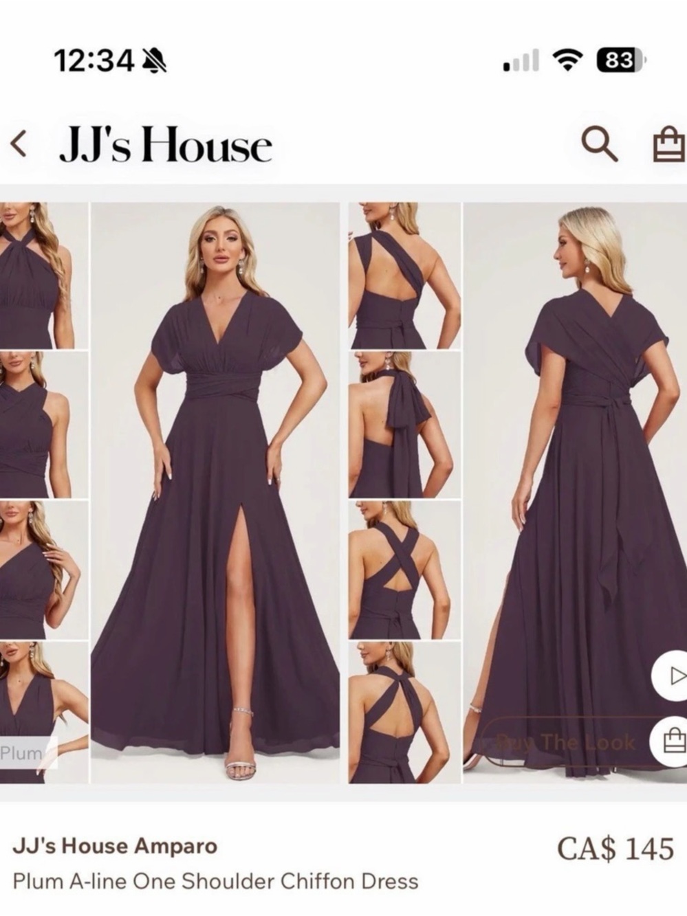 JJ's House Amparo A-Line One Shoulder Maxi Dress in Purple